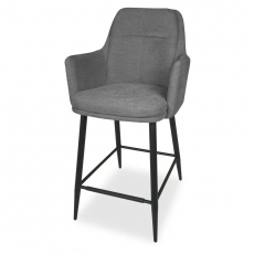 Benito Pair of Armed Fabric Bar Stool