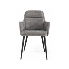 Demetrio Pair of Armed Fabric Dining Chairs