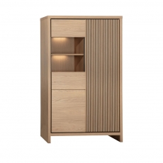Leandro Glazed Storage Cabinet - 2 Door - LED Lighting