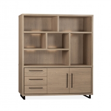 Lino Large Wall Cabinet - 2 Door - 3 Drawer - LED Lighting