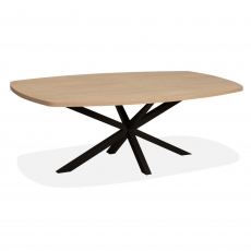 Mattia Large Oval Extending Dining Table - Black Star Base - Finish 4