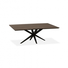 Waide Compact Rectangular Fixed Top Dining Table - Black Star Base - Finish 3
