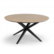 Waide Large Round 150cm Fixed Top Dining Table - Black Star Base - Finish 4