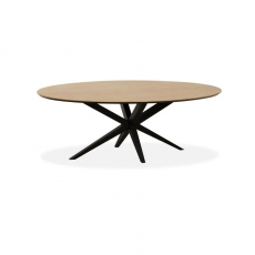 Waide Medium Oval Fixed Top Dining Table - Black Star Base - Finish 3
