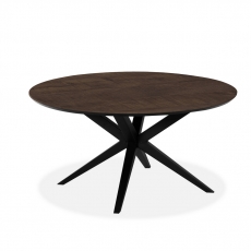 Waide Medium Round 140cm Fixed Top Dining Table - Black Star Base - Finish 2