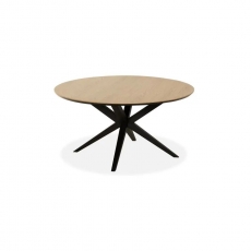 Waide Small Round 130cm Fixed Top Dining Table - Black Star Base - Finish 3