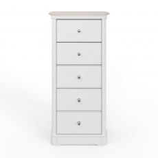 Crantock 5 Drawer Tall Wellington Chest - Oak Top