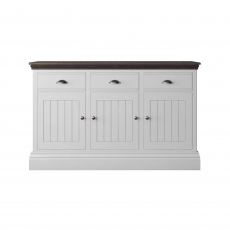 Newhaven Medium Sideboard - 3 Door - 3 Top Drawers - Oak Top