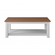 Newhaven Large Coffee Table with Shelf - Straight Legs - Oak Top