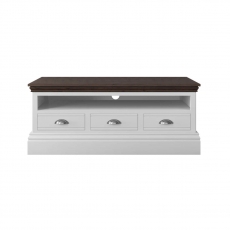 Newhaven Medium TV Unit - Open Shelf - 3 Drawers - Oak Top