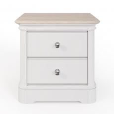 Crantock Large Bedside Chest - 2 Drawers - Oak Top
