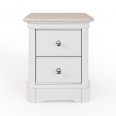 Crantock Small Bedside Chest - 2 Drawers - Oak Top