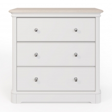 Crantock Wide 3 Drawer Chest - Oak Top