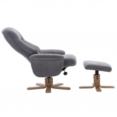 Maui Swivel Recliner Chair and Stool Set - Lille Charcoal Fabric