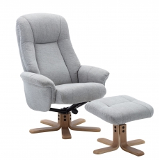 Maui Swivel Recliner Chair and Stool Set-Fabric