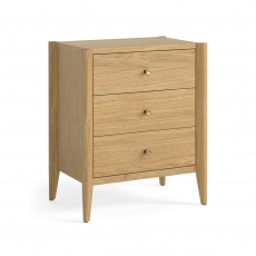 Portree Bedroom Bedside Chest - 3 Drawers - Natural Oak