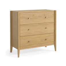Portree Bedroom 3 Drawer Chest - Natural Oak