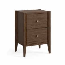 Portree Bedroom Bedside Chest - 2 Drawers - Brown Oak