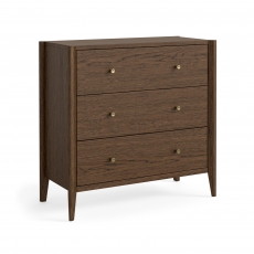 Portree Bedroom 3 Drawer Chest - Brown Oak