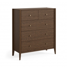 Portree Bedroom 2 + 3 Drawer Chest - Brown Oak