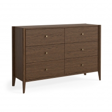 Portree Bedroom 6 Drawer Wide Chest - Brown Oak