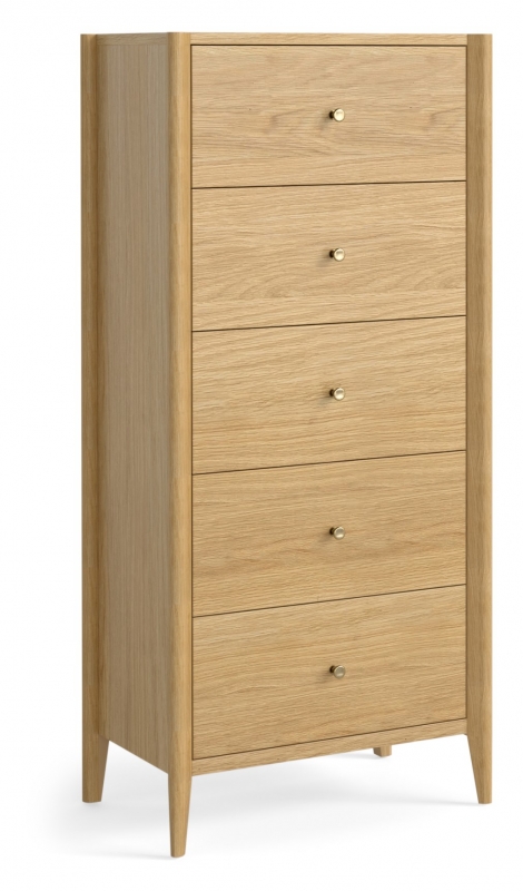 Fairway Furniture Portree 5 Drawer Tallboy - Natural Oak
