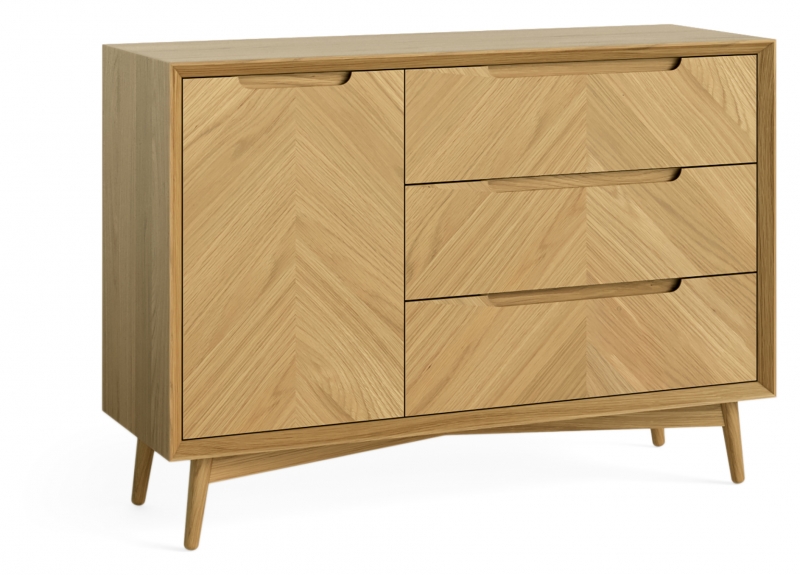 Fairway Furniture Ventnor Dining Small Sideboard - 1 Door - 3 Drawers