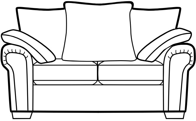 Astrid 2 Seater Sofa-Pillow Back