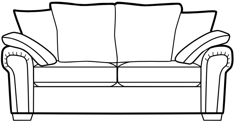 Astrid 3 Seater Sofa-Pillow Back