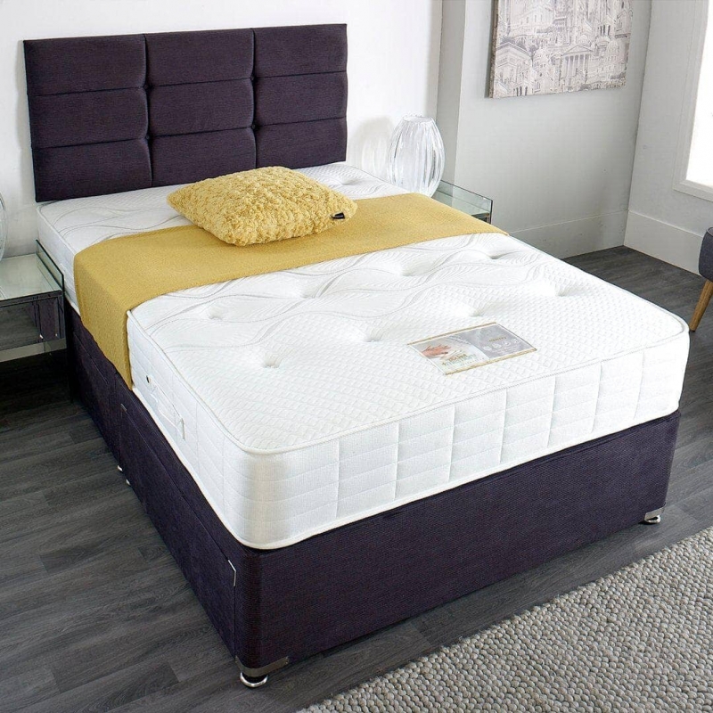 Durabeds Pocket Memory 5'0 Platform Top Divan Set - Free Gypsy Headboard