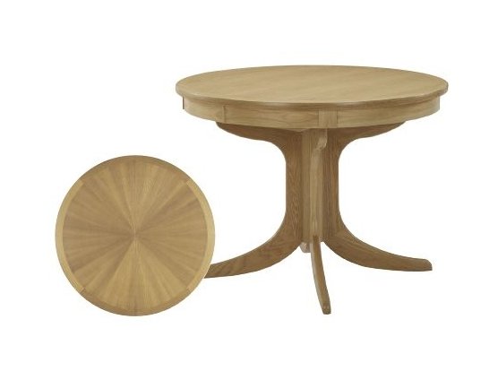 Shades Oak 2165 Circular Dining Table with Sunburst Top on Pedestal