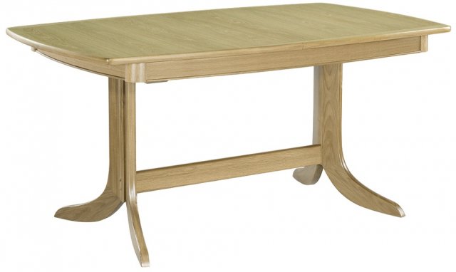 Shades Oak 2175 Extending Boat Shaped Dining Table on Pedestal