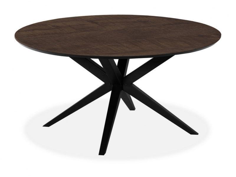 Waide Compact Round 120cm Extending Dining Table - Black Star Base - Finish 2
