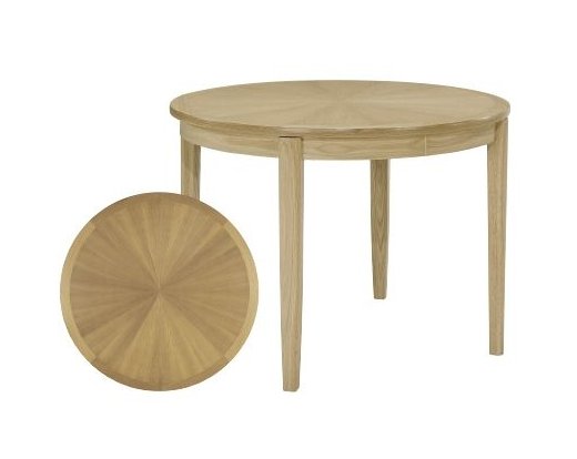 Shades Oak 2905 Circular Dining Table with Sunburst Top on Legs