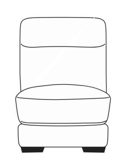 HTL  Dawson 1.5 Seater Static Armless Centre Section
