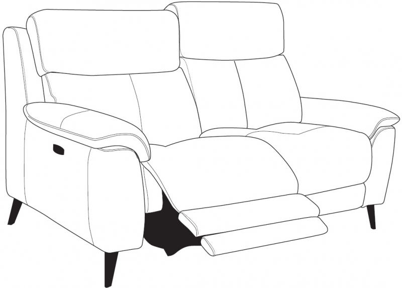 HTL Hamilton 2.5 Seater Double Power Recliner Sofa with USB (2 Cushion)
