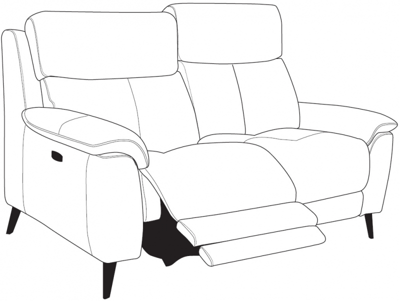 HTL Hamilton Small 2.5 Seater Double Power Recliner Sofa with USB (2 Cushion)