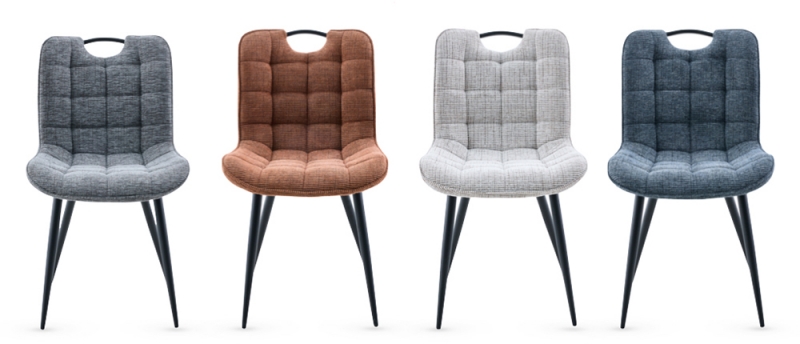 Fairway Furniture Scarlet Pair Dining Chairs - Fabric - Black Frame