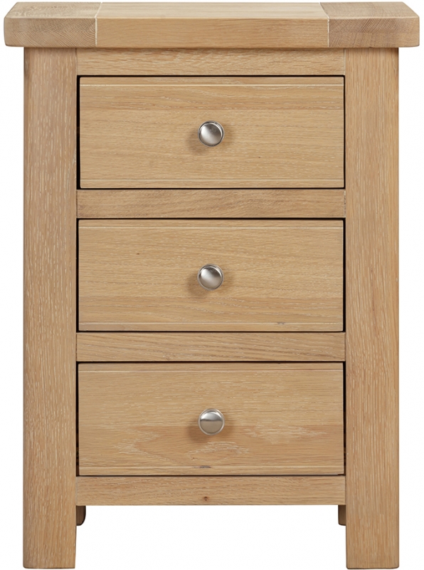Fairway Furniture Fairford Oak Bedroom 3 Drawer Bedside Chest