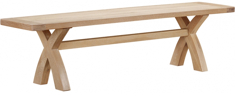 Fairway Furniture Fairford Oak Dining Cross Leg Wooden Dining Bench
