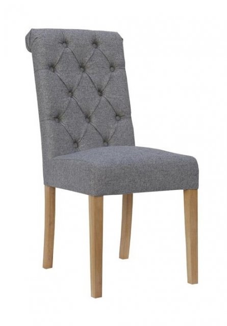 Feels Like Home Romeo Pair of Button Back Dining Chairs-Scroll Top