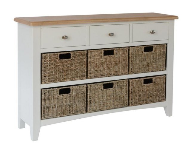 Feels Like Home Saunton 3 Drawer 6 Basket Storage Unit Fairway Furniture 6 Basket Storage Unit, 3 Drawer Storage Unit With Baskets