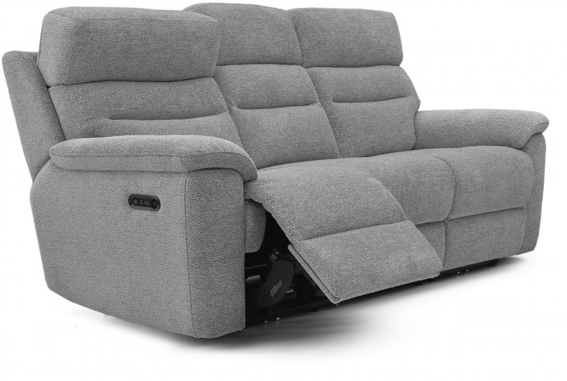 Feels Like Home Edison 3 Seater Double Power Recliner Sofa with Adjustable Headrests and USB