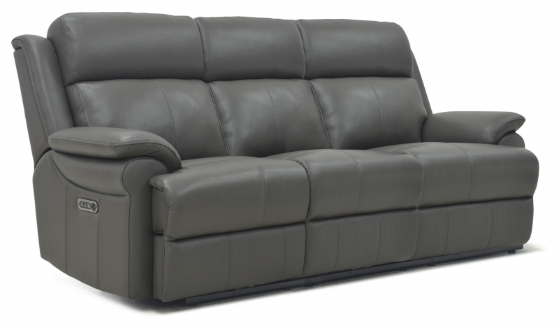 Feels Like Home Hudson 3 Seater Double Power Recliner Sofa with USB