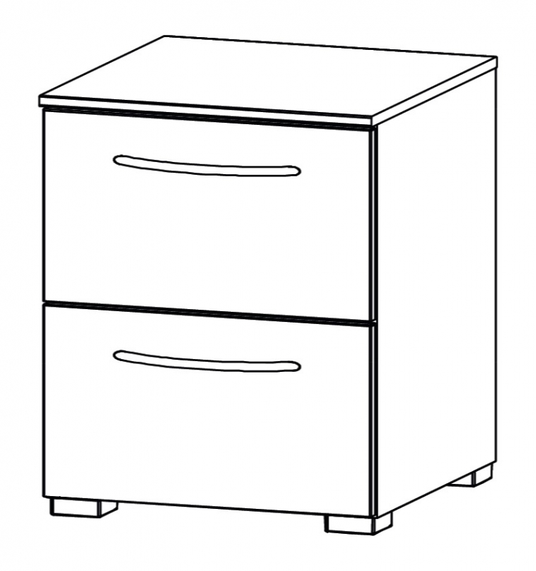 Aldono 6D33 2 Drawer Bedside Table