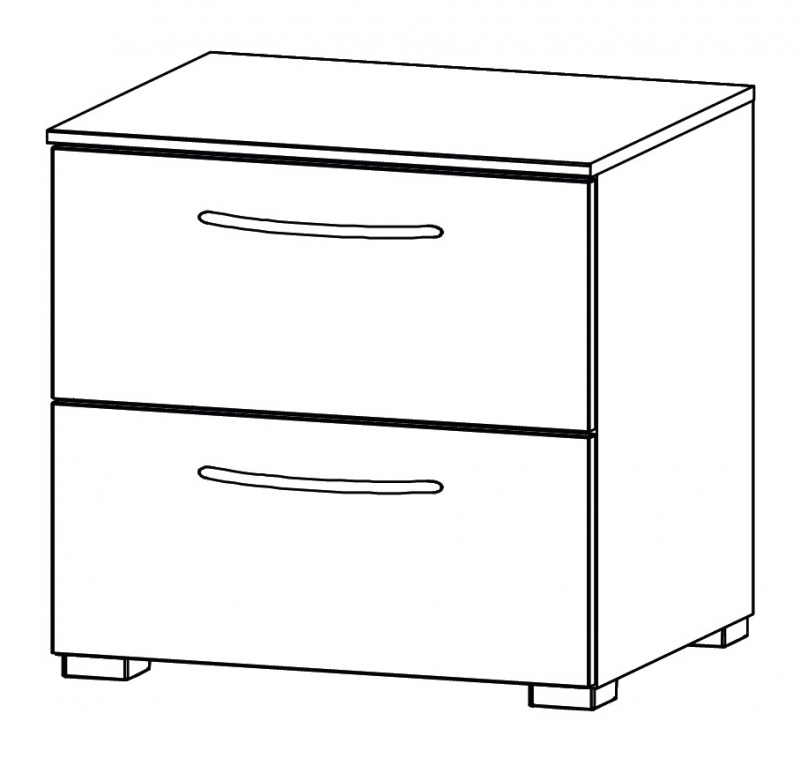 Aldono 6D34 2 Drawer Wide Bedside Table