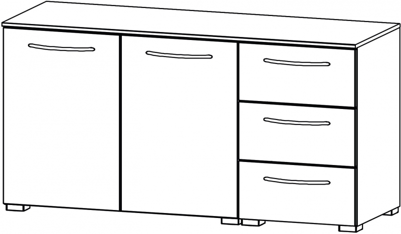 Aldono 6D42 2 Door - 3 Drawer Chest