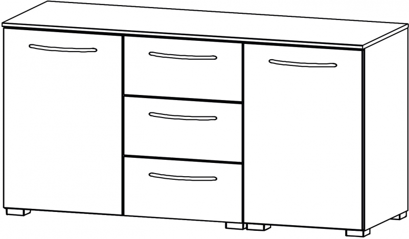 Aldono 6D81 2 Door - 3 Drawer Wide Chest