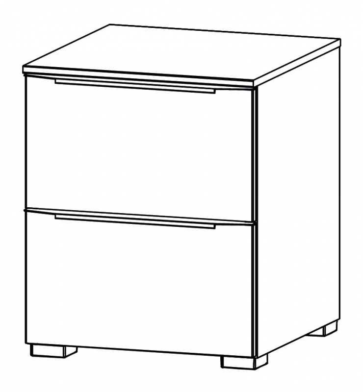 Aldono Deluxe 6D15 2 Drawer Bedside Table