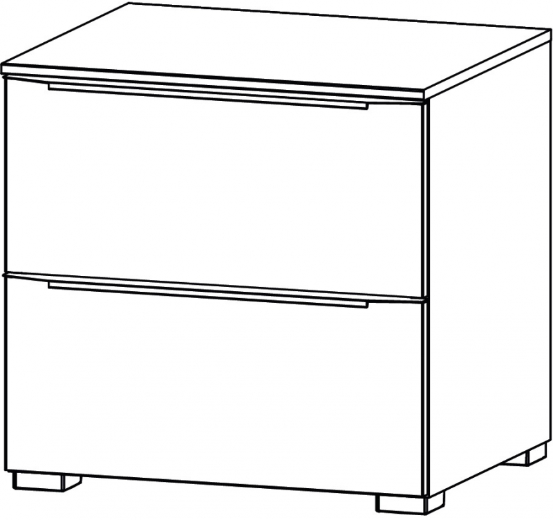Aldono Deluxe 6D16 2 Drawer Wide Bedside Table